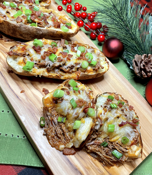 BARBACOA BAKED POTATO SKINS