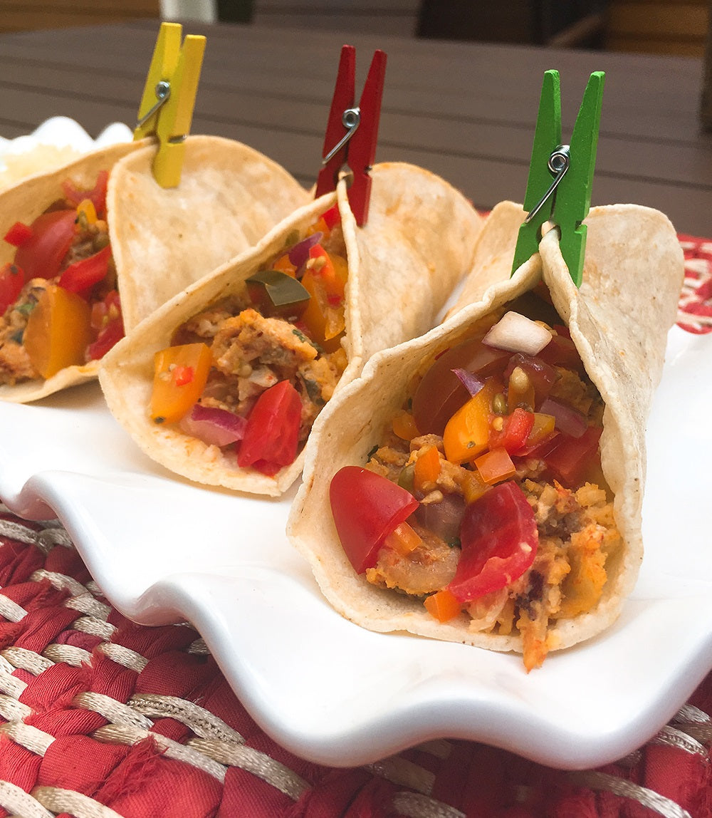 Chicken Tamale Hash Street Tacos