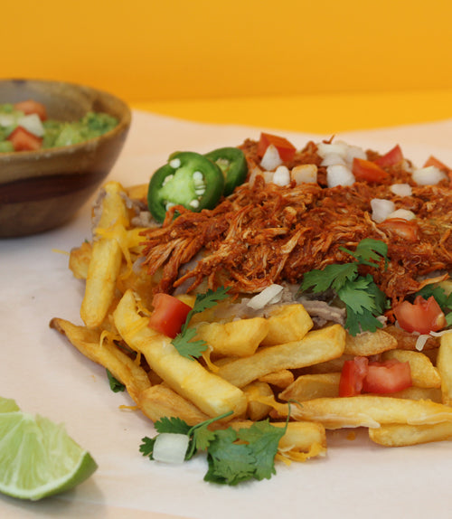CHICKEN ENCHILADA LOADED FRIES