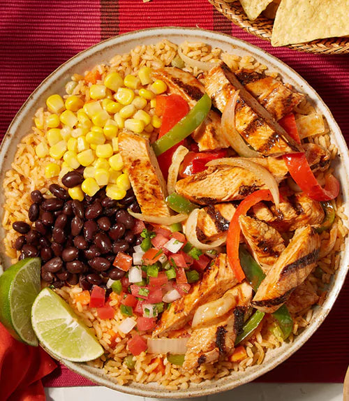 CHICKEN FAJITA BURRITO BOWLS